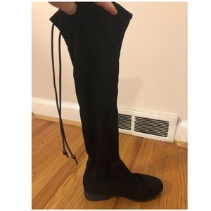 Over the knee suede black boots